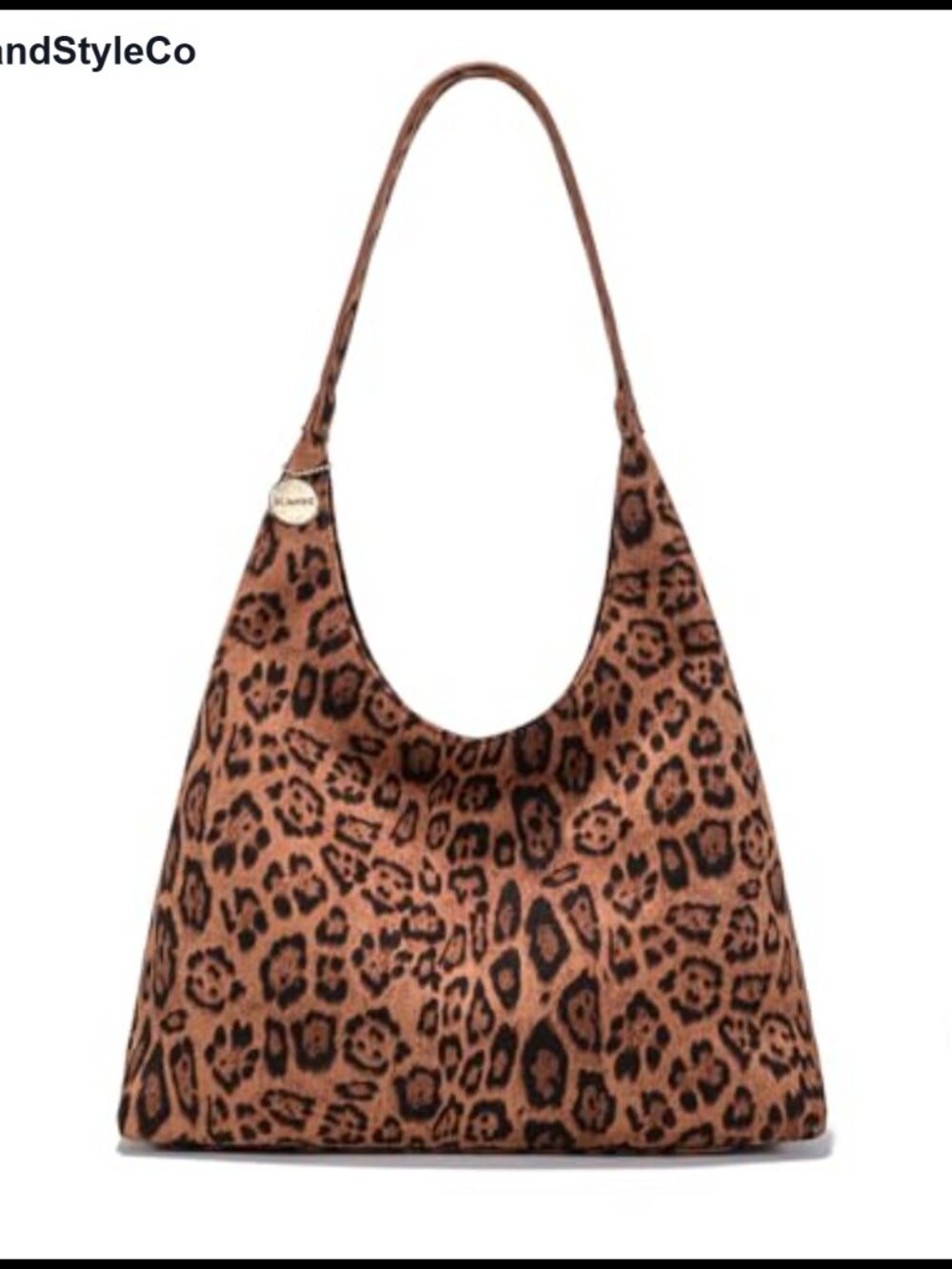 Faux Suede Slouchy Hobo Tote Bag Large Leopard Print Shoulder Purse
